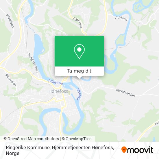 Ringerike Kommune, Hjemmetjenesten Hønefoss kart