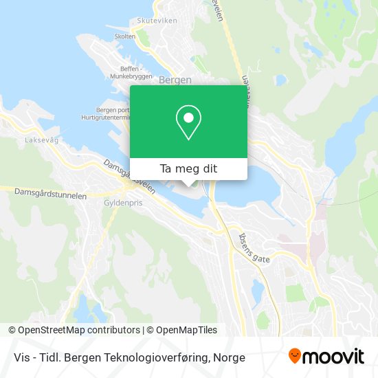 Vis - Tidl. Bergen Teknologioverføring kart