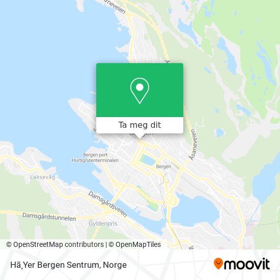 Hã¸Yer Bergen Sentrum kart