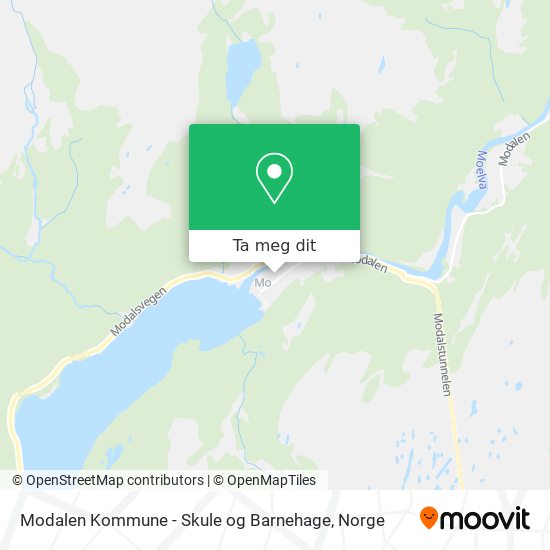 Modalen Kommune - Skule og Barnehage kart