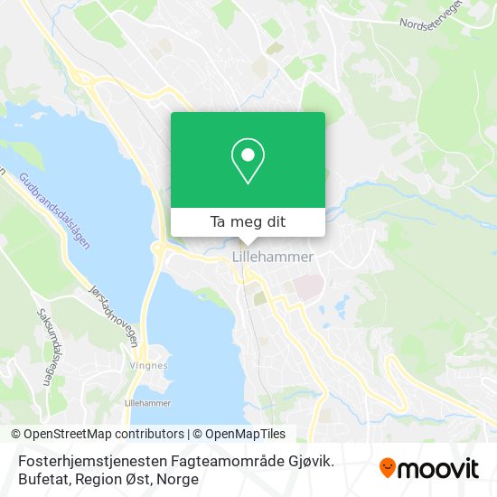 Fosterhjemstjenesten Fagteamområde Gjøvik. Bufetat, Region Øst kart