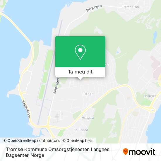 Tromsø Kommune Omsorgstjenesten Langnes Dagsenter kart