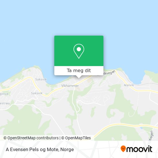 A Evensen Pels og Mote kart