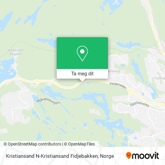 Kristiansand N-Kristiansand Fidjebakken kart