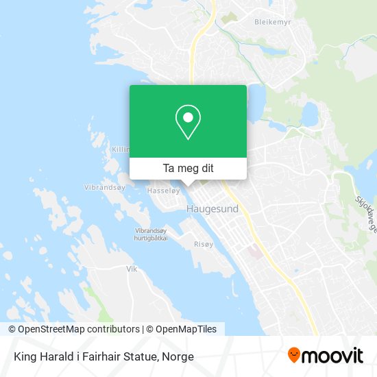 King Harald i Fairhair Statue kart