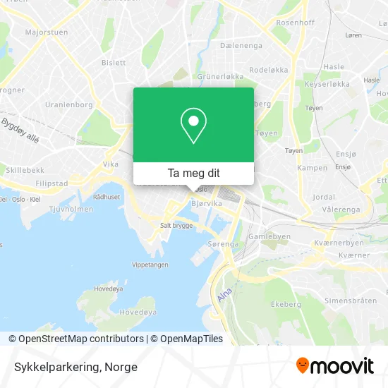 Sykkelparkering kart