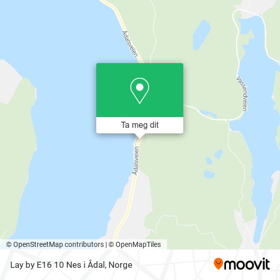 Lay by E16 10 Nes i Ådal kart