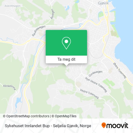Sykehuset Innlandet Bup - Seljelia Gjøvik kart