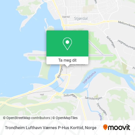 Trondheim Lufthavn Værnes P-Hus Korttid kart