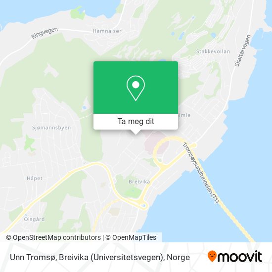 Unn Tromsø, Breivika (Universitetsvegen) kart