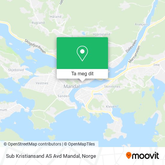 Sub Kristiansand AS Avd Mandal kart