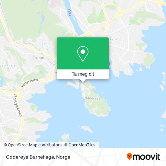 Odderøya Barnehage kart