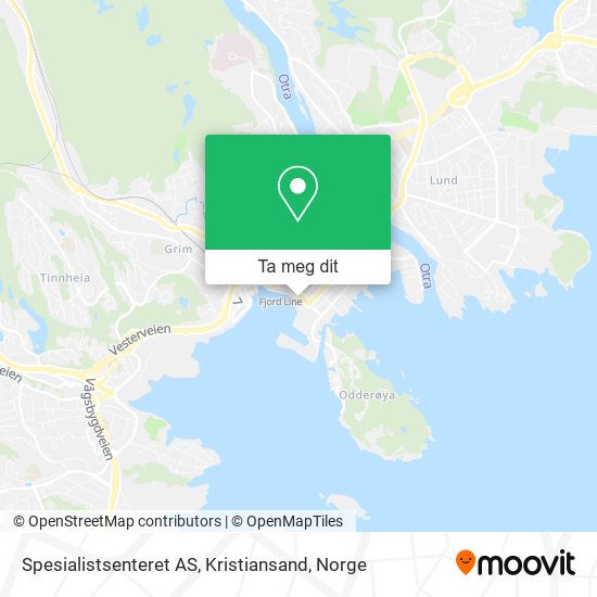 Spesialistsenteret AS, Kristiansand kart