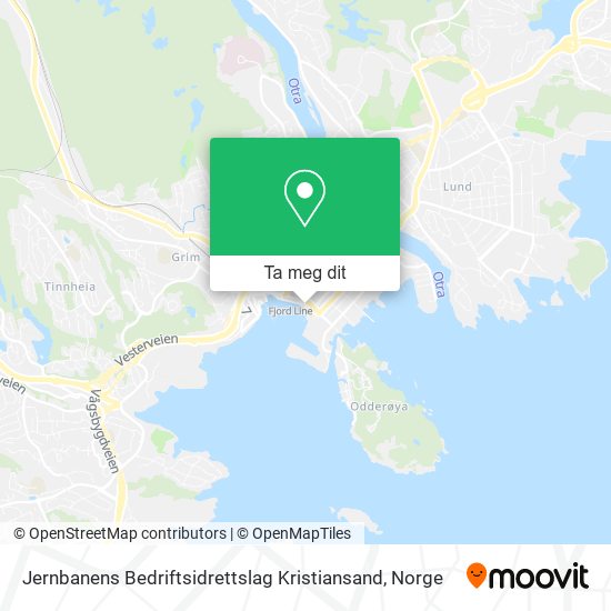 Jernbanens Bedriftsidrettslag Kristiansand kart