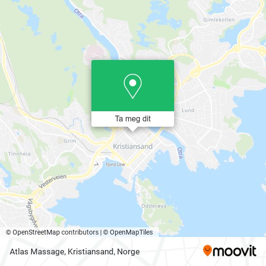 Atlas Massage, Kristiansand kart