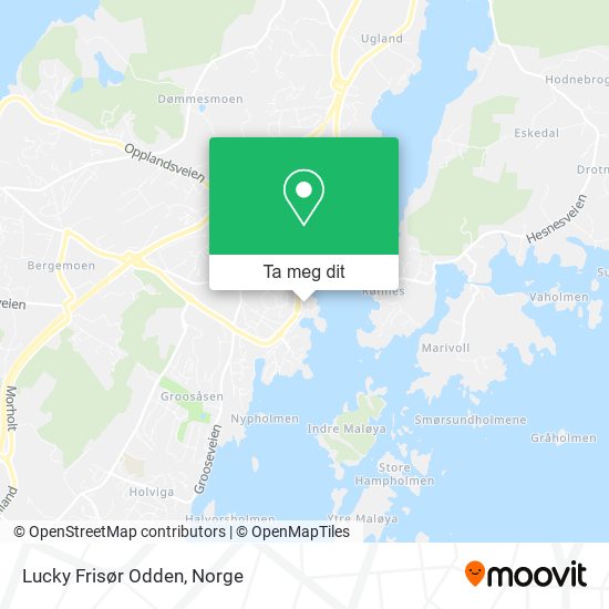 Lucky Frisør Odden kart