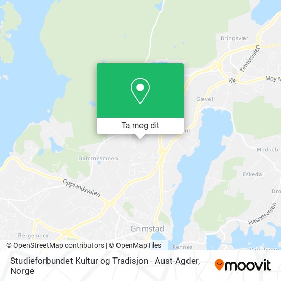 Studieforbundet Kultur og Tradisjon - Aust-Agder kart