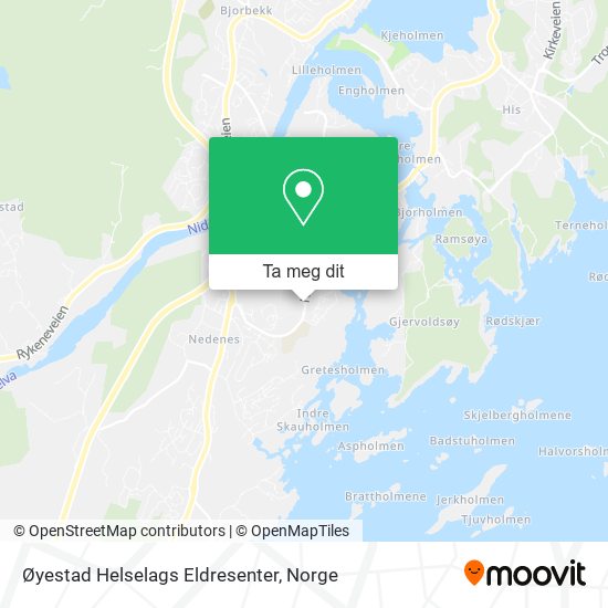 Øyestad Helselags Eldresenter kart