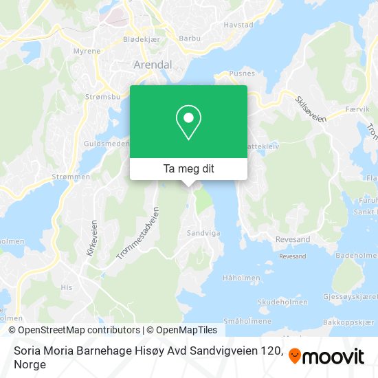 Soria Moria Barnehage Hisøy Avd Sandvigveien 120 kart