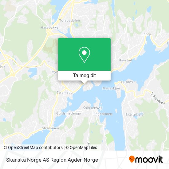 Skanska Norge AS Region Agder kart