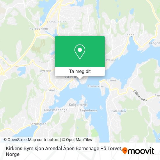 Kirkens Bymisjon Arendal Åpen Barnehage På Torvet kart