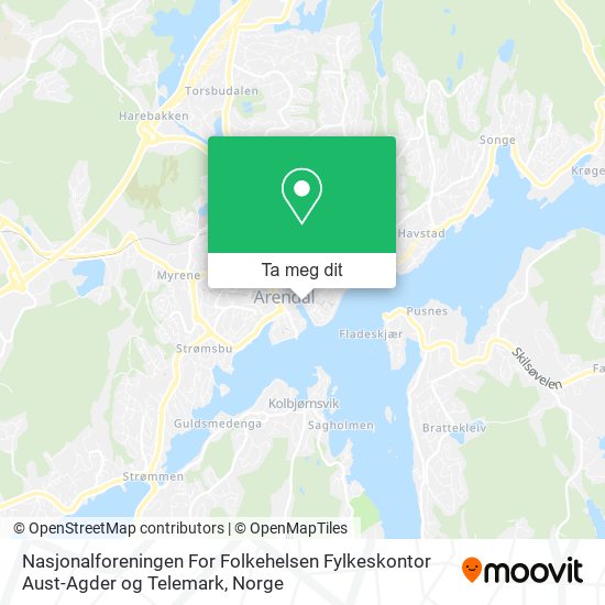 Nasjonalforeningen For Folkehelsen Fylkeskontor Aust-Agder og Telemark kart