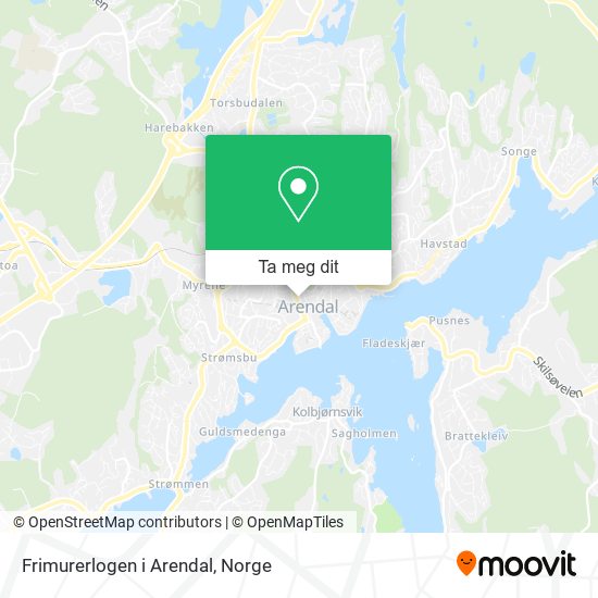 Frimurerlogen i Arendal kart