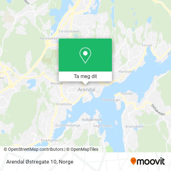 Arendal Østregate 10 kart