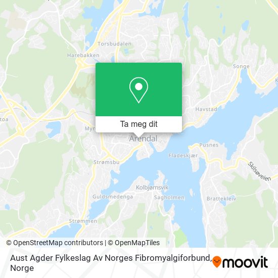 Aust Agder Fylkeslag Av Norges Fibromyalgiforbund kart