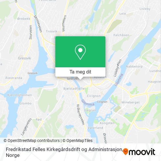Fredrikstad Felles Kirkegårdsdrift og Administrasjon kart