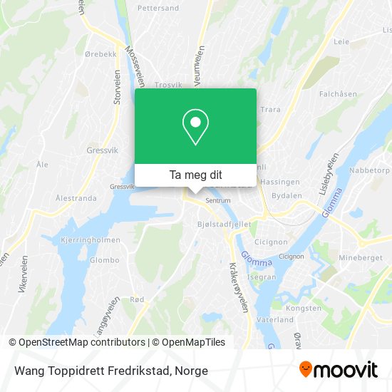Wang Toppidrett Fredrikstad kart
