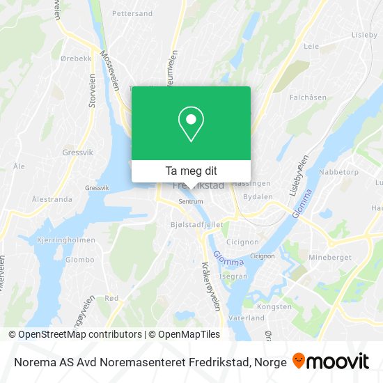 Norema AS Avd Noremasenteret Fredrikstad kart