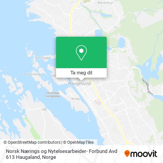 Norsk Nærings og Nytelsesarbeider- Forbund Avd 613 Haugaland kart