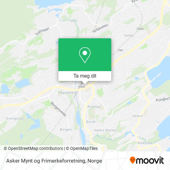 Asker Mynt og Frimerkeforretning kart