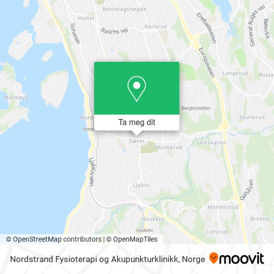 Nordstrand Fysioterapi og Akupunkturklinikk kart