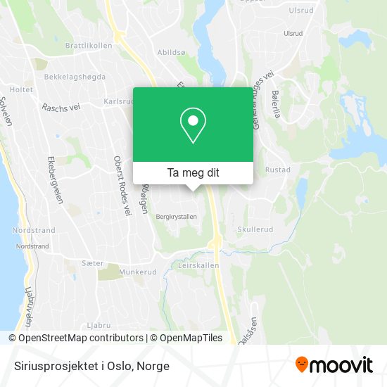 Siriusprosjektet i Oslo kart