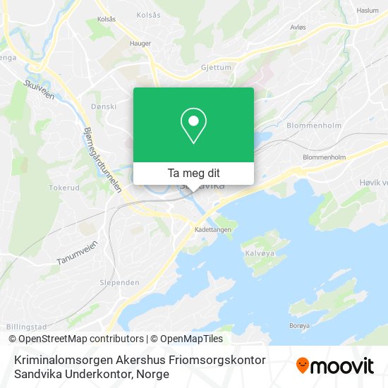 Kriminalomsorgen Akershus Friomsorgskontor Sandvika Underkontor kart