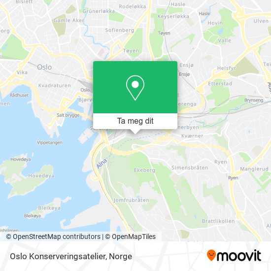 Oslo Konserveringsatelier kart