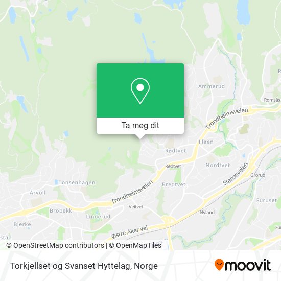 Torkjellset og Svanset Hyttelag kart