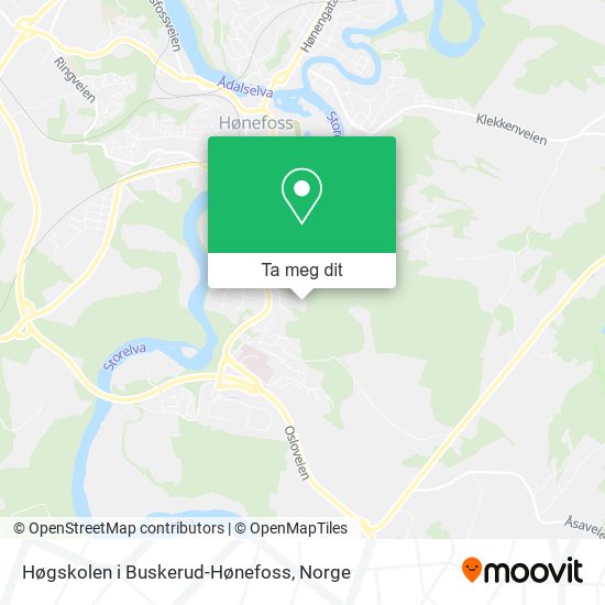 Høgskolen i Buskerud-Hønefoss kart