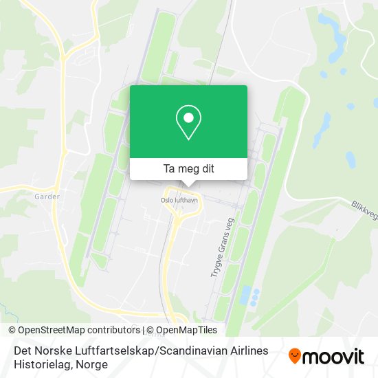 Det Norske Luftfartselskap / Scandinavian Airlines Historielag kart