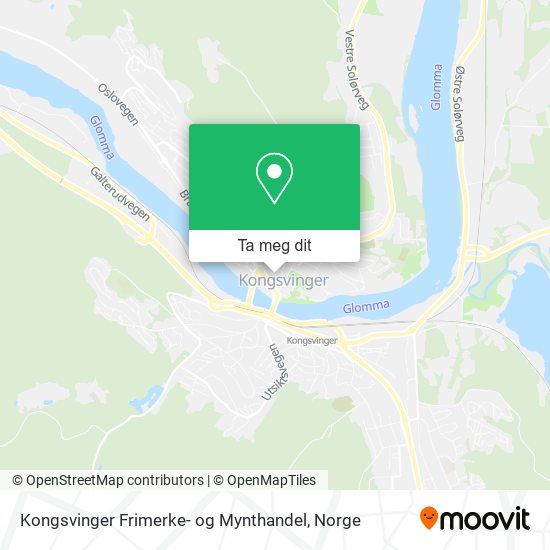 Kongsvinger Frimerke- og Mynthandel kart