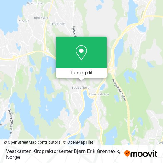 Vestkanten Kiropraktorsenter Bjørn Erik Grønnevik kart