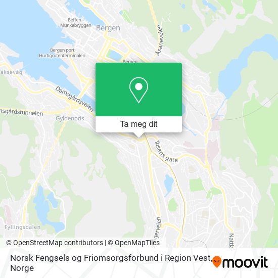 Norsk Fengsels og Friomsorgsforbund i Region Vest kart