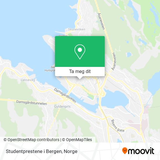 Studentprestene i Bergen kart