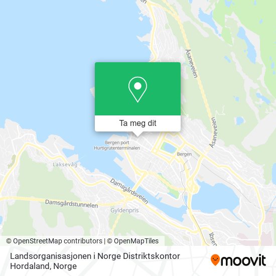 Landsorganisasjonen i Norge Distriktskontor Hordaland kart