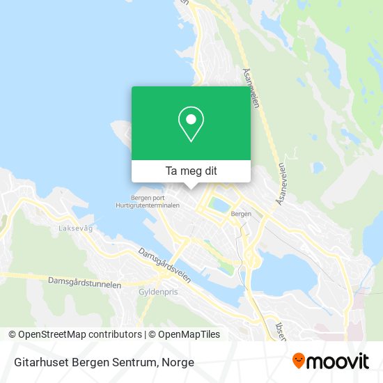 Gitarhuset Bergen Sentrum kart