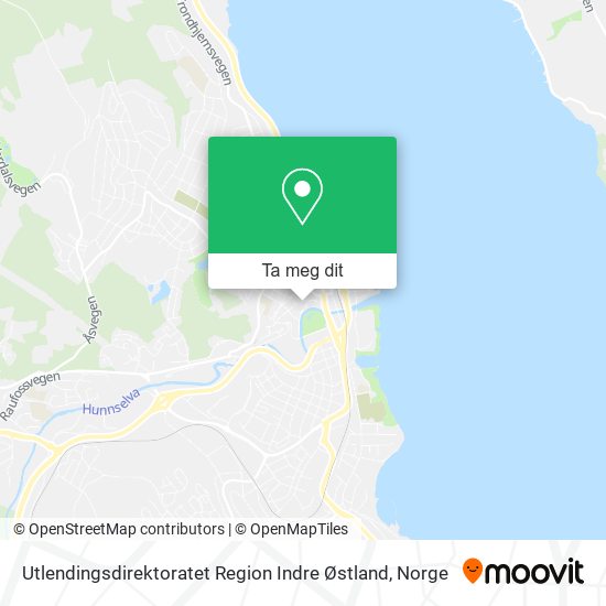 Utlendingsdirektoratet Region Indre Østland kart