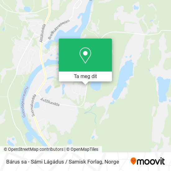 Bárus sa - Sámi Lágádus / Samisk Forlag kart