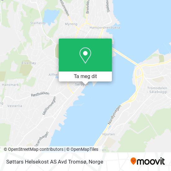 Søttars Helsekost AS Avd Tromsø kart